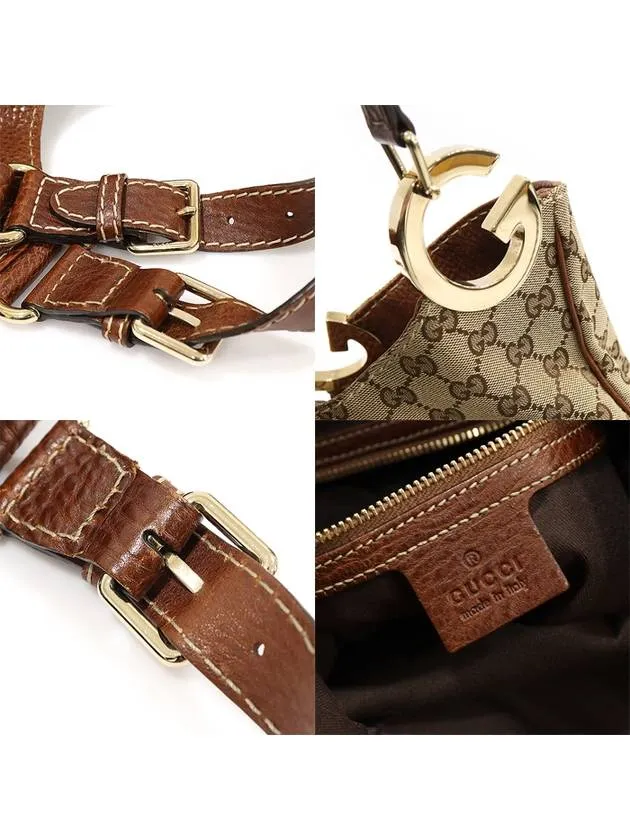 203504 GG logo jacquard gold interlocking G Charlotte hobo shoulder bag