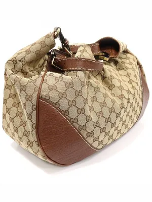 203504 GG logo jacquard gold interlocking G Charlotte hobo shoulder bag