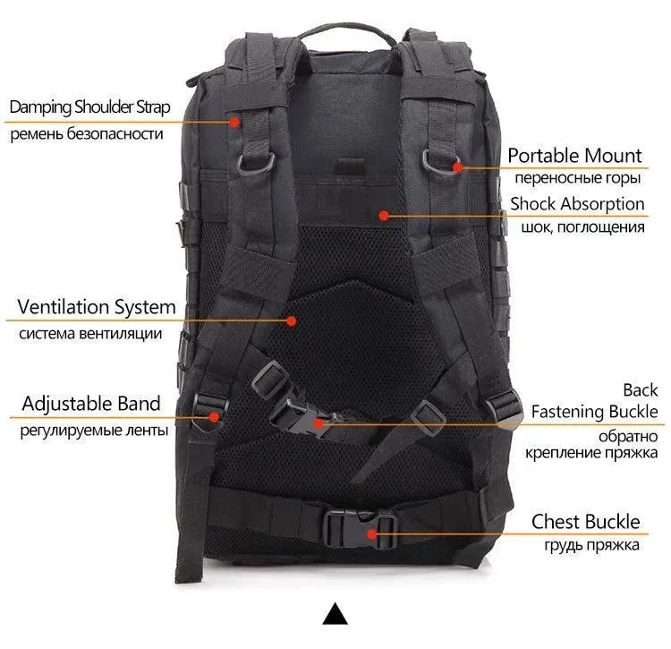 30/50L Tactical Durable Outdoor Assault Hiking, Trekking & Hunting Backpack