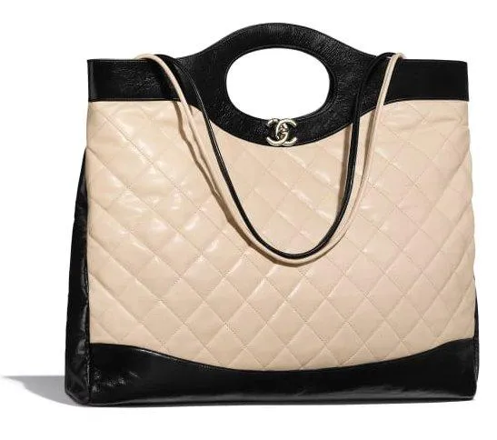 31 Large Shopping Bag in Aged Calfskin with Gold Tone Hardware