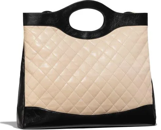 31 Large Shopping Bag in Aged Calfskin with Gold Tone Hardware
