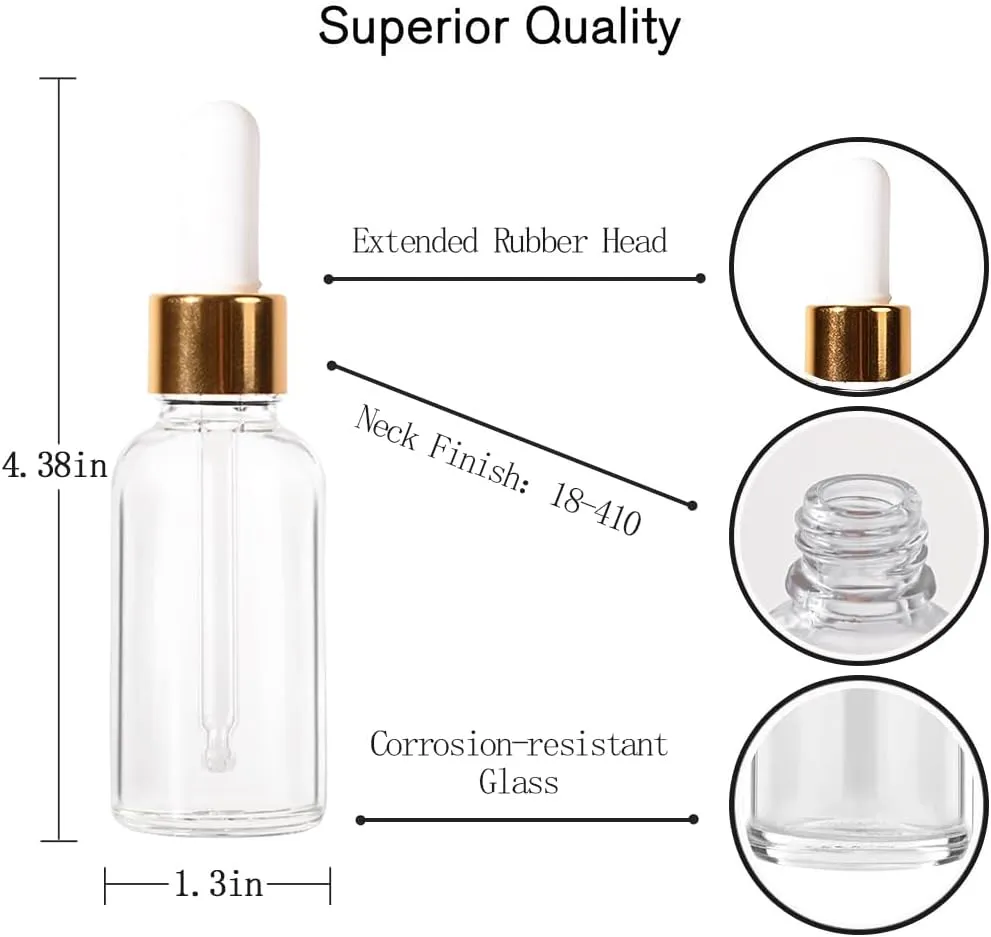 4 Packs, 1oz Glass Dropper Bottle Oil Bottles for Hair Tincture Bottles with Dropper Glass Bottle with Dropper