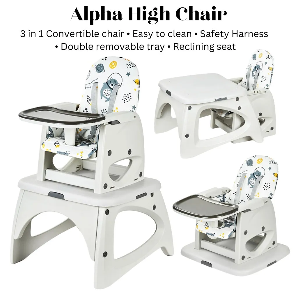 Alpha High Chair - 4 in 1 Multifunctional Baby and Kids Dining Chair