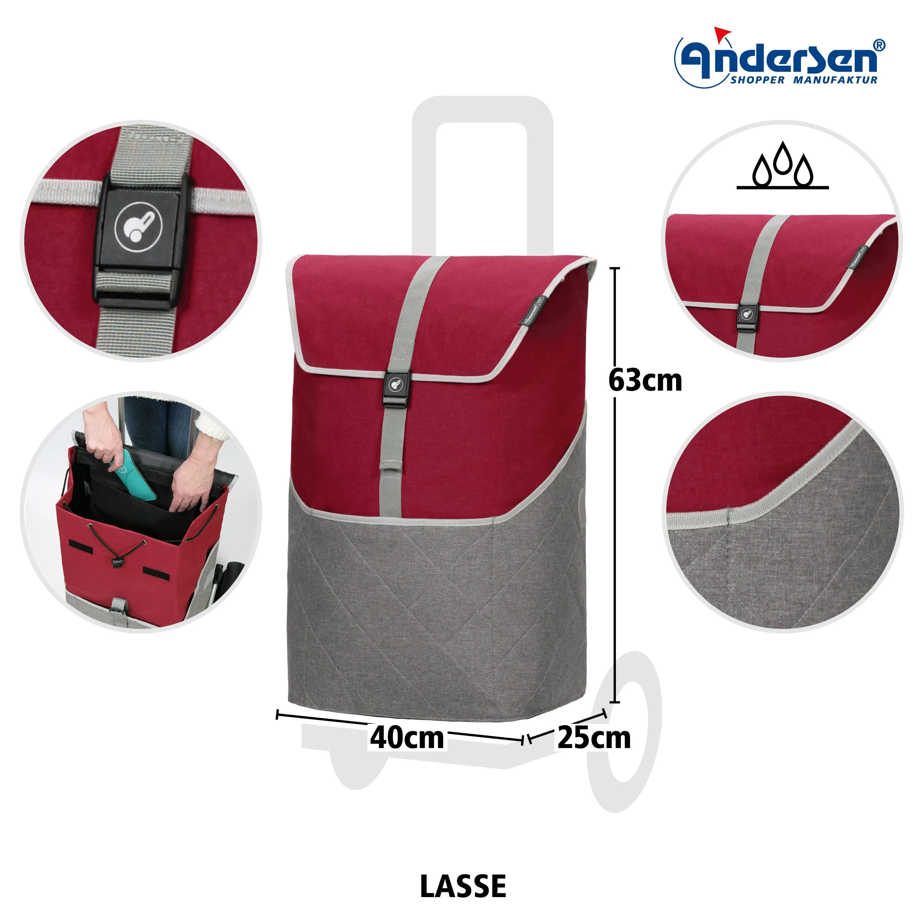 Andersen-Shopper | Bike Trailer | Shopping Trolley | Royal Plus Frame | Lasse Bag