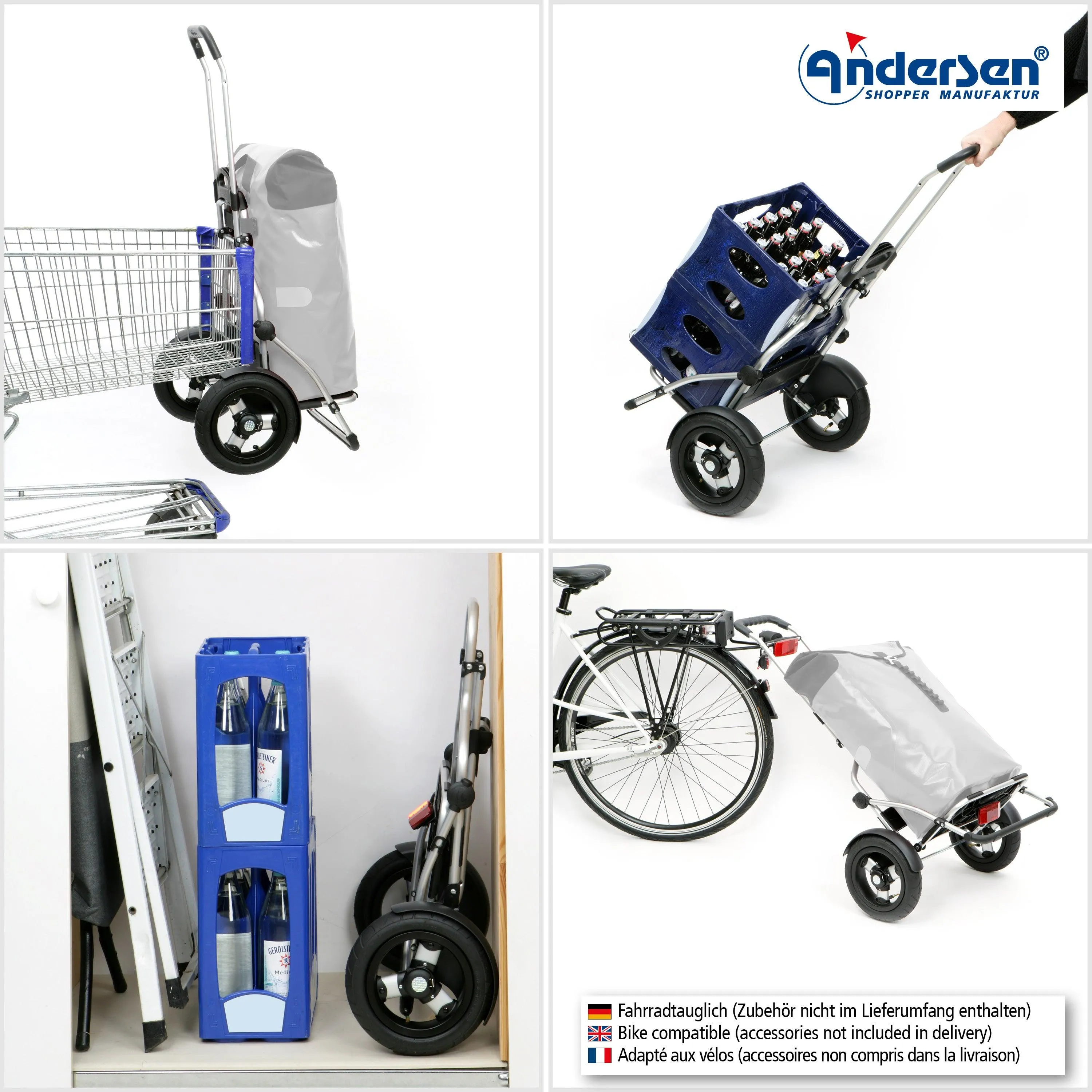 Andersen-Shopper | Bike Trailer | Shopping Trolley | Royal Plus Frame | Lasse Bag