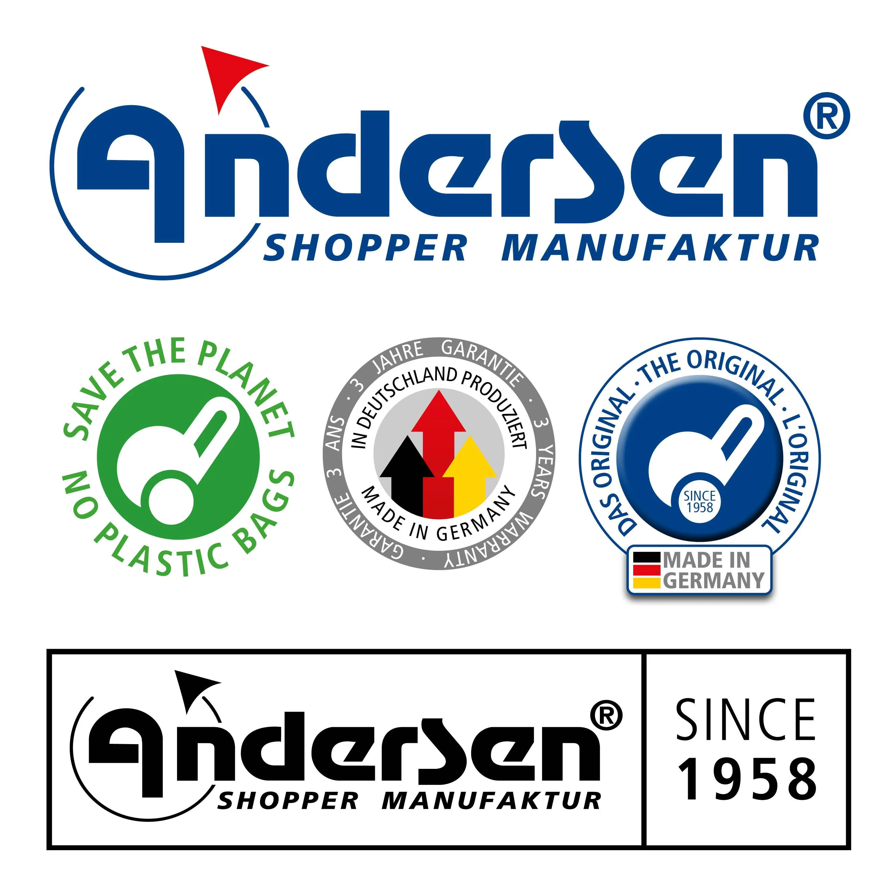 Andersen-Shopper | Bike Trailer | Shopping Trolley | Royal Plus Frame | Lasse Bag