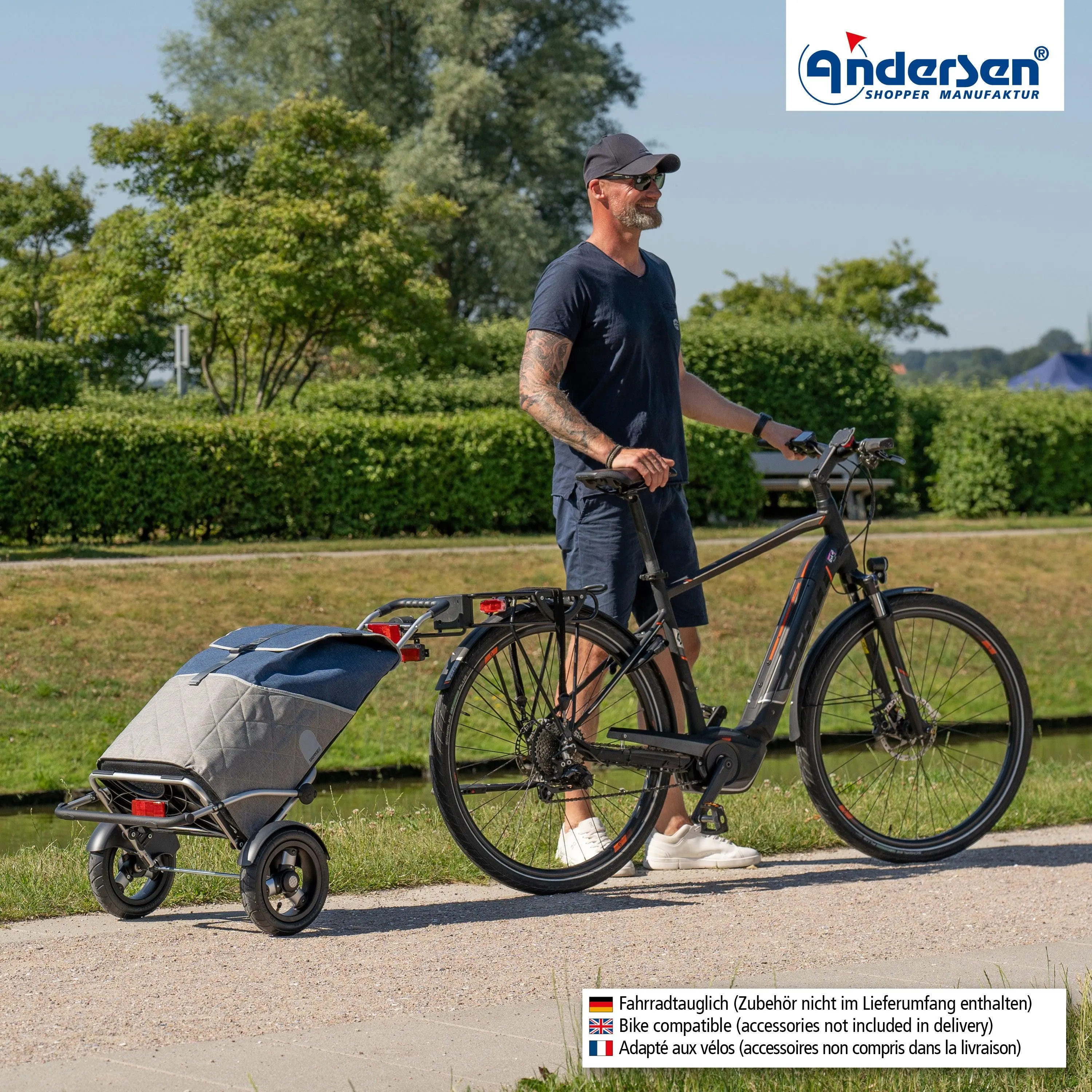 Andersen-Shopper | Bike Trailer | Shopping Trolley | Royal Plus Frame | Lasse Bag