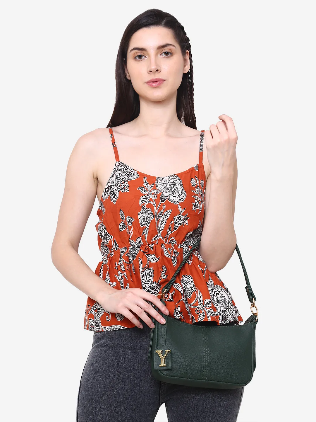 Baguette bag with long sling (Green)