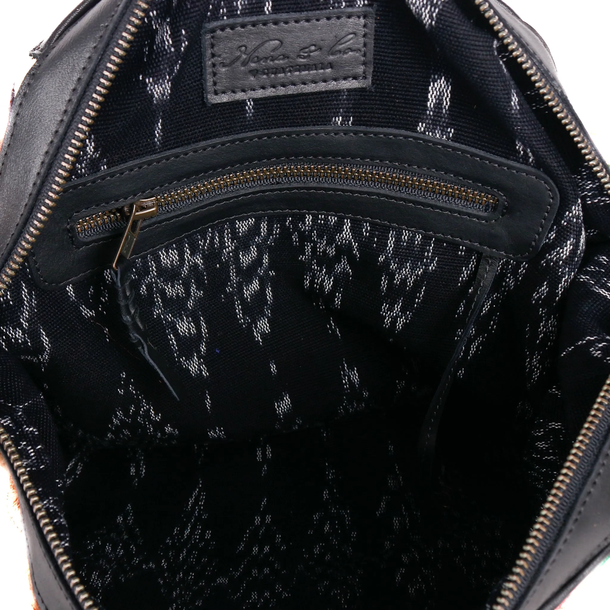 BEATRIZ CDB   CAMILA BACKPACK STRAP SET - OOAK HUIPIL - BLACK - NO. 11420