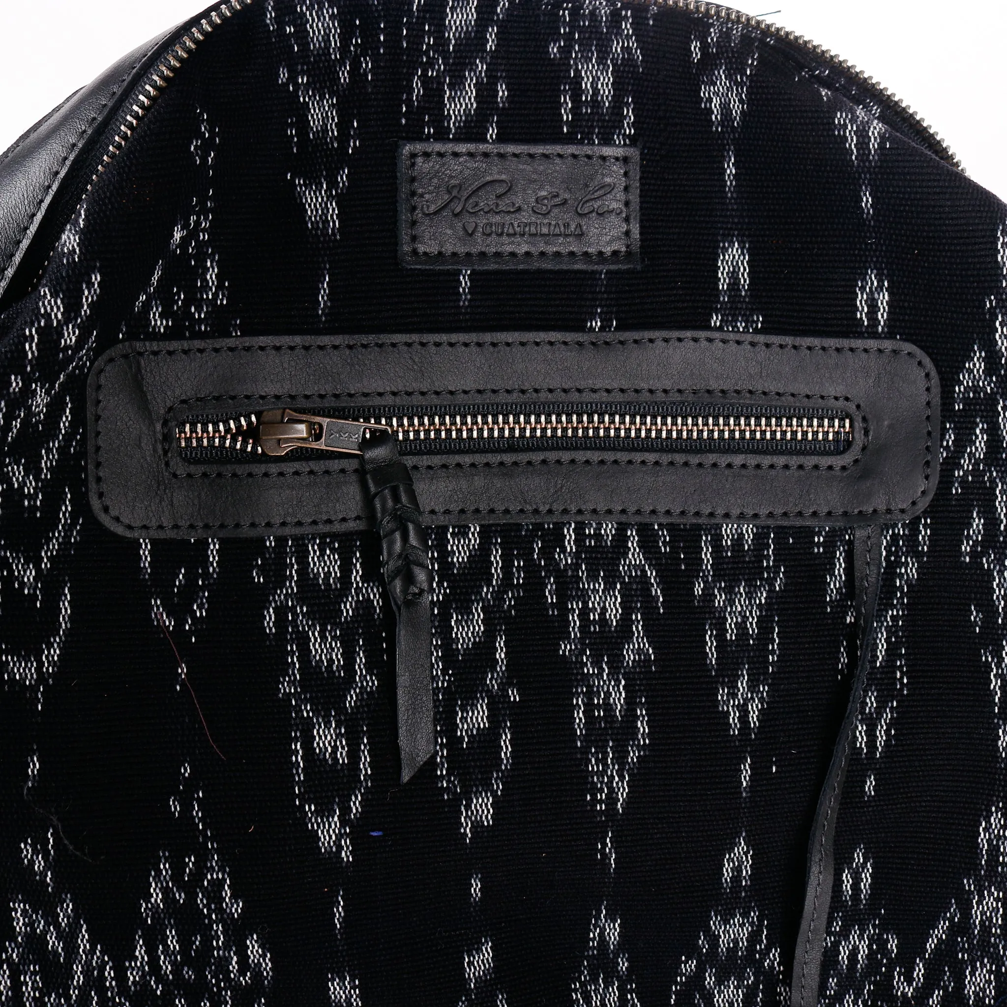 BEATRIZ CDB   CAMILA BACKPACK STRAP SET - OOAK HUIPIL - BLACK - NO. 11420
