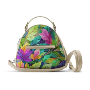 Beige Mini Voyage Backpack Flowers