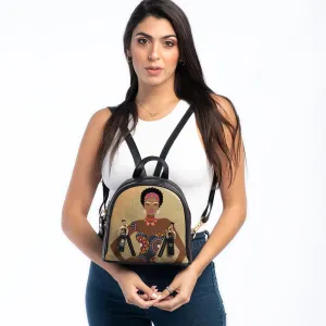 Black Mini Backpack African Lady