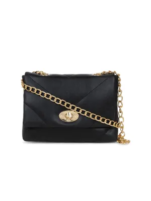 Black Quilted Small Sling Bag
