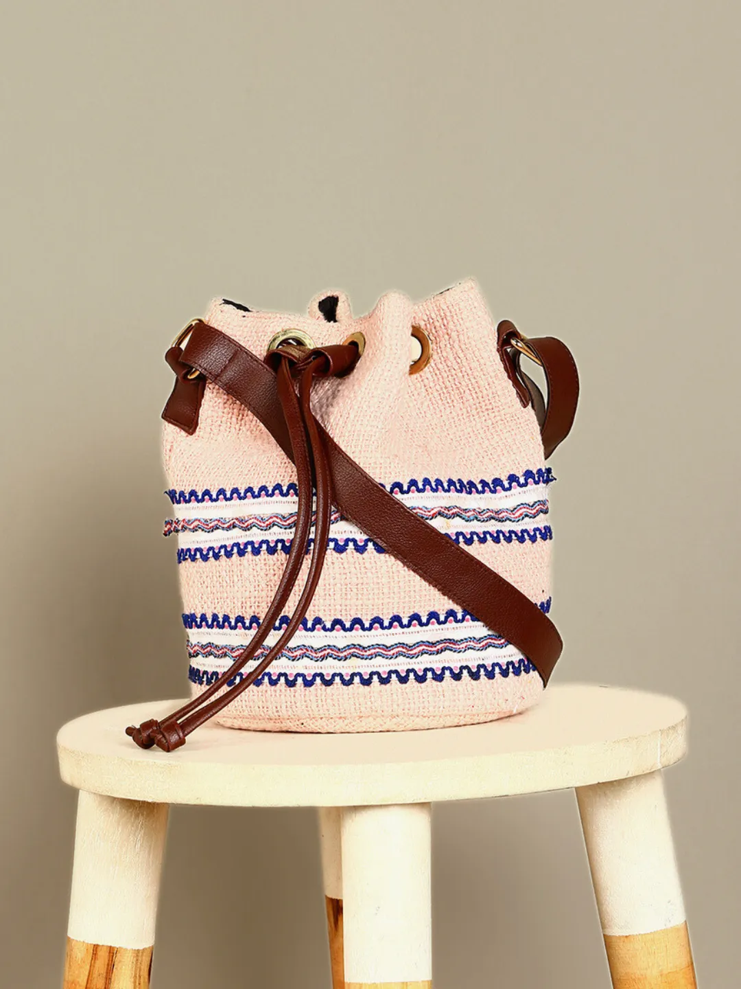 Blush bucket bag