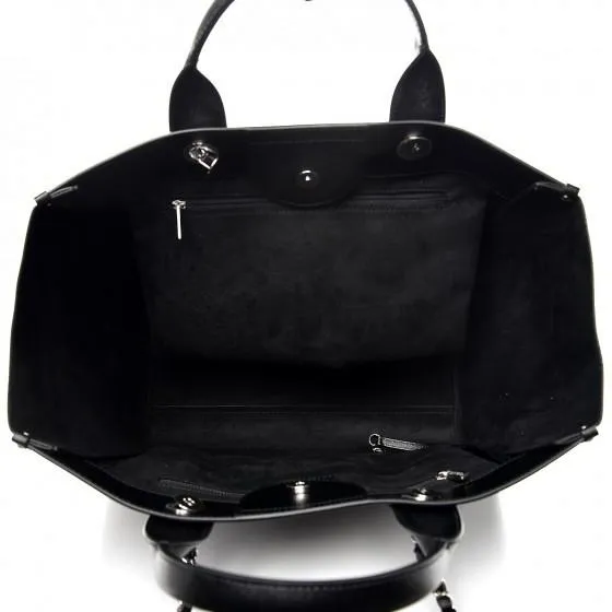 Caviar Medium Studded Deauville Tote Black