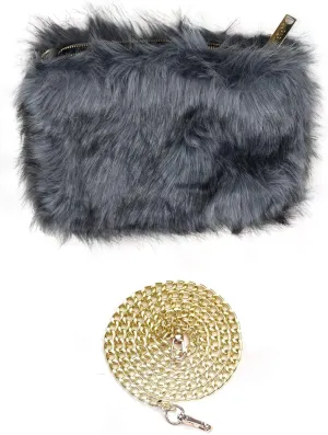 C.C Women's Evening Faux Fur Fuzzy Crossbody Shoulder Bag Clutch Purse