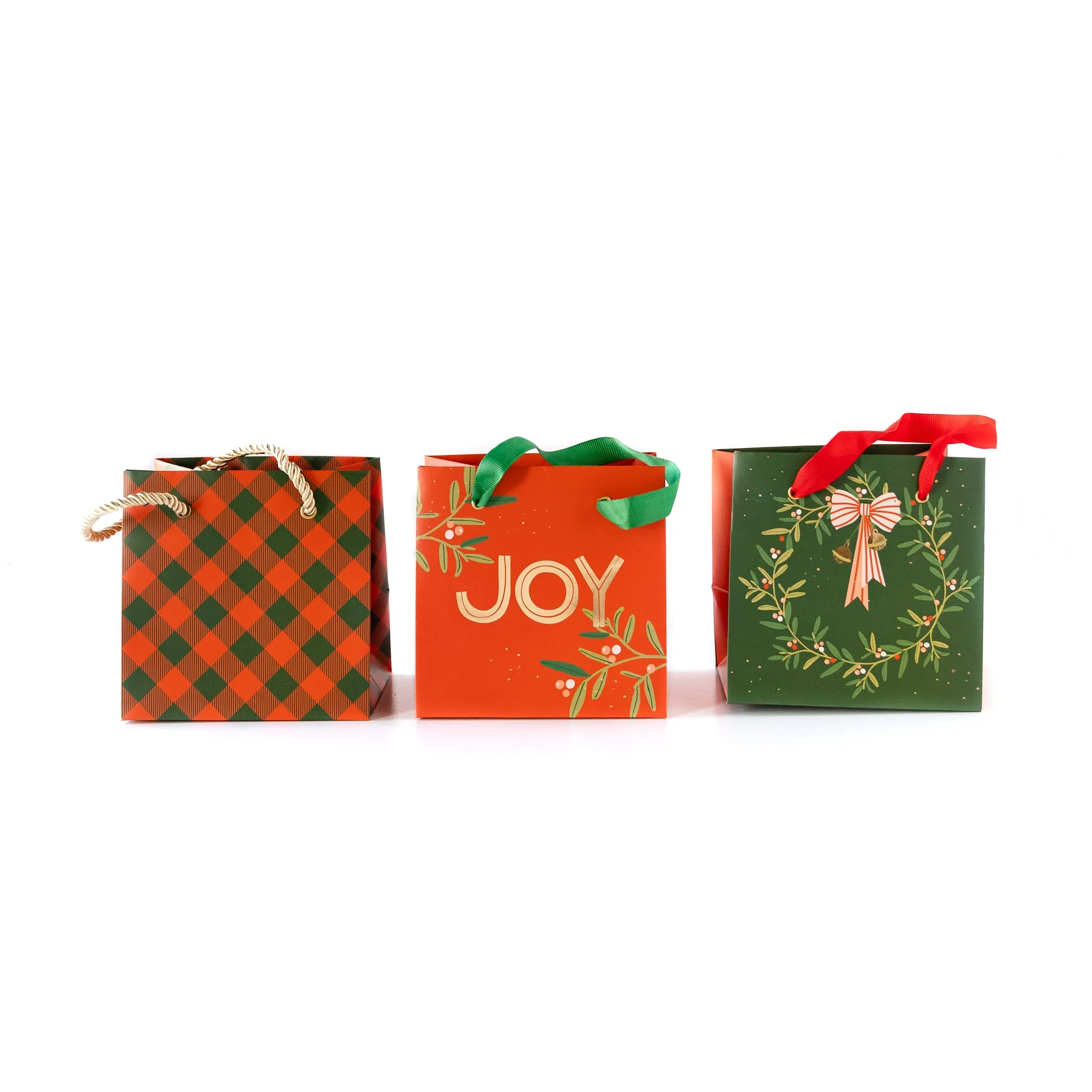 Christmas Wreath Mini Gift Bag Set (set of 6)