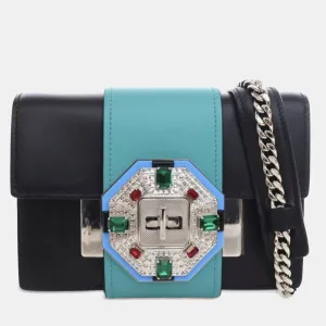 City Calf Crystal Embellished Ribbon Bag