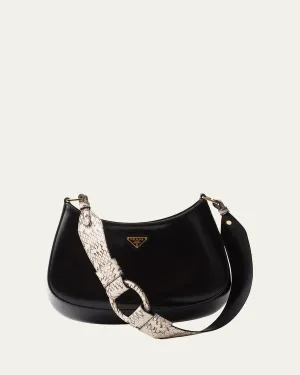 Cleo Snakeskin Leather Shoulder Bag