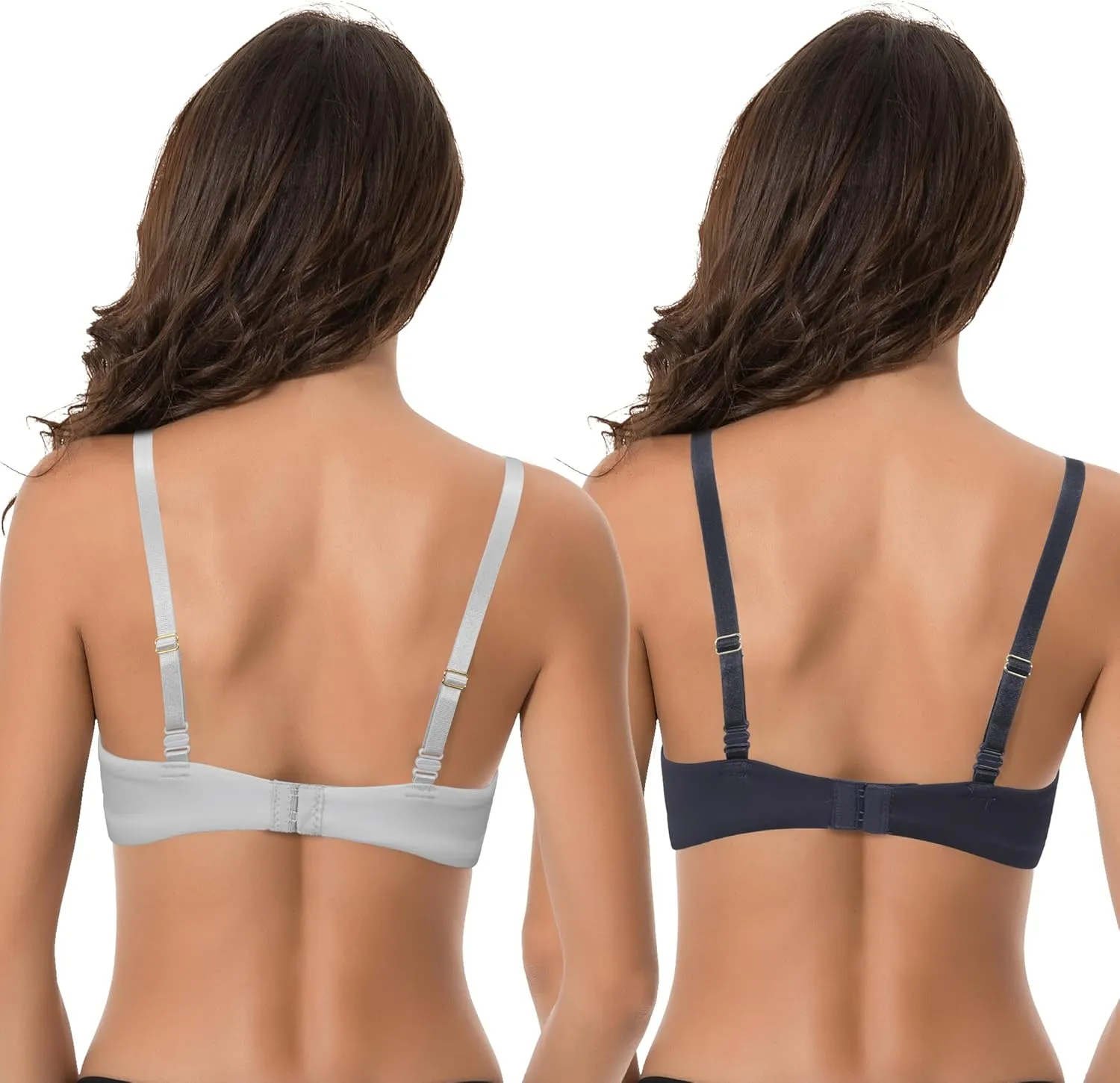 Curve Muse Women's Plus Size Padded Underwire Convertible Full Coverage Bra