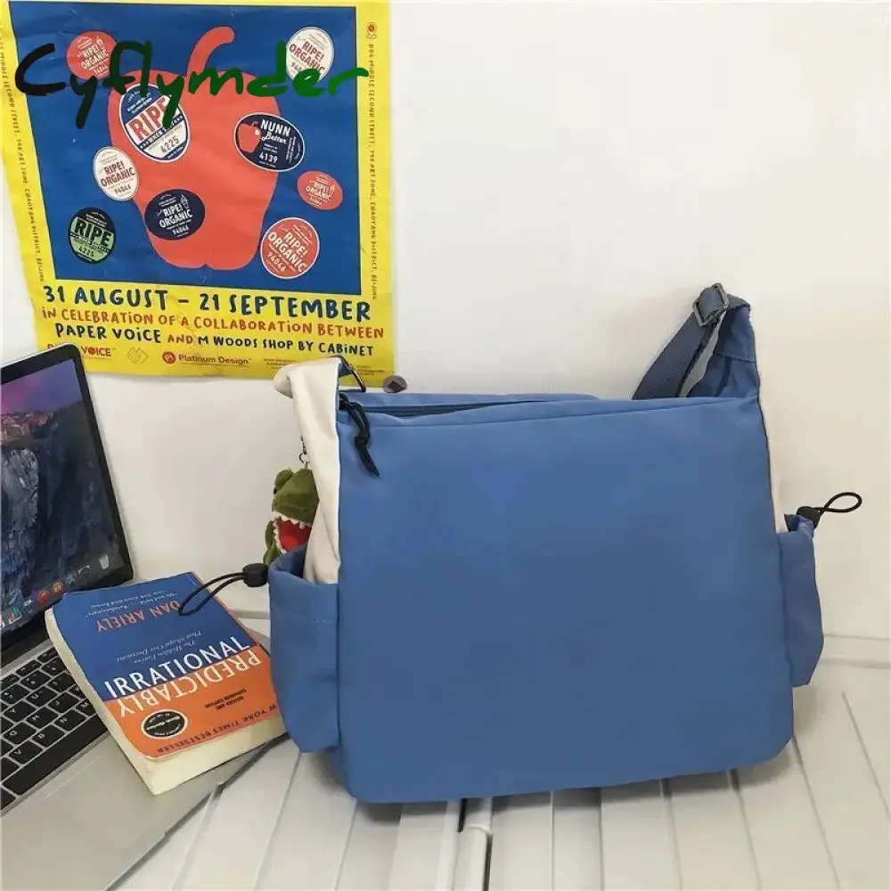 Cyflymder Japanese Simple Messenger Bag Pouch Nylon Waterproof Canvas Handbag Shoulder Crossbody Bags for Women Men Satchels Bolsas