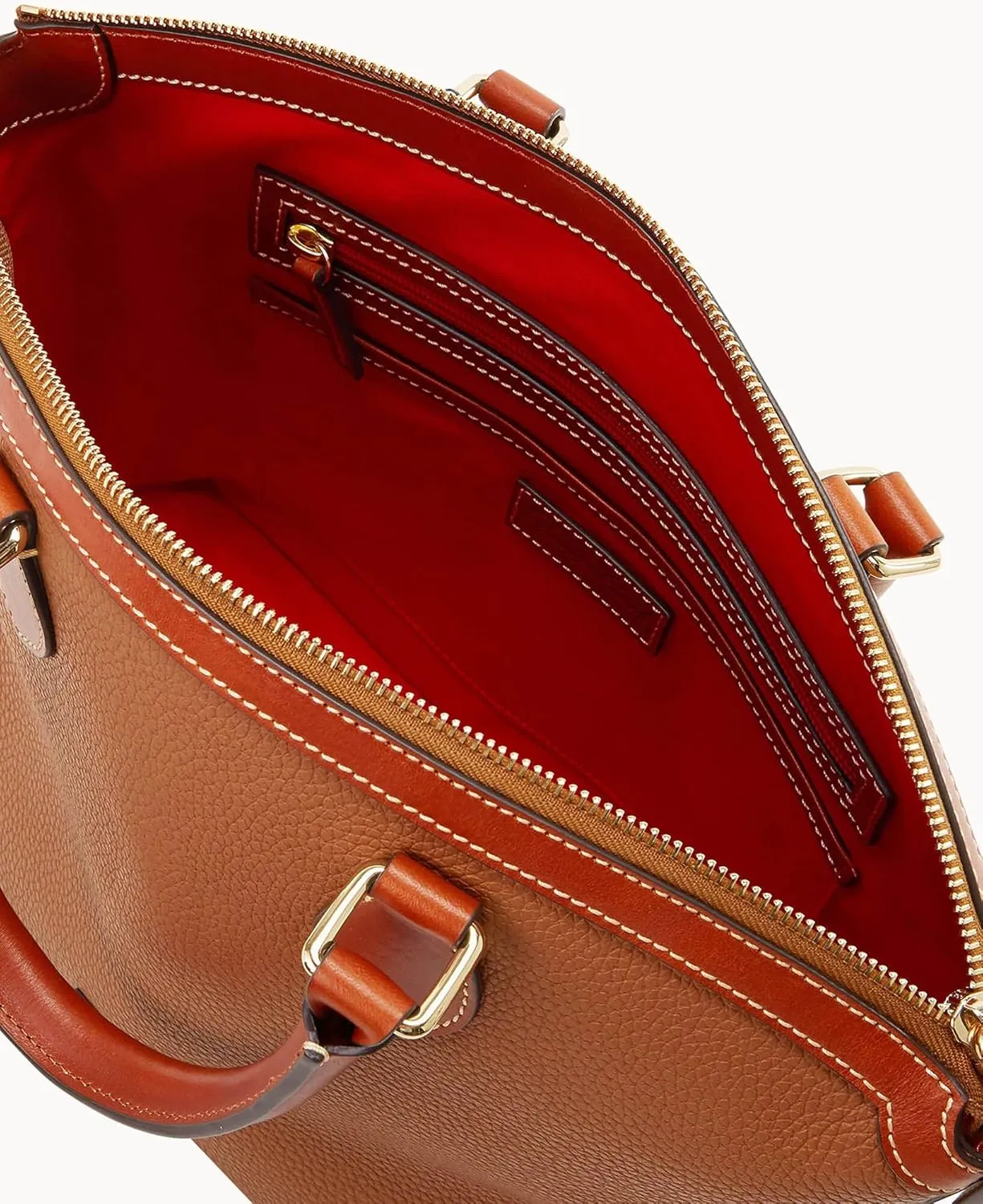 Dooney & Bourke Satchel Handbags for Women, Domed Leather Satchel Bag with Top Handles and Removable Crossbody Strap