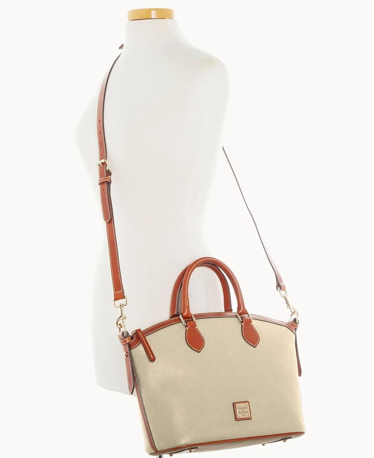 Dooney & Bourke Satchel Handbags for Women, Domed Leather Satchel Bag with Top Handles and Removable Crossbody Strap