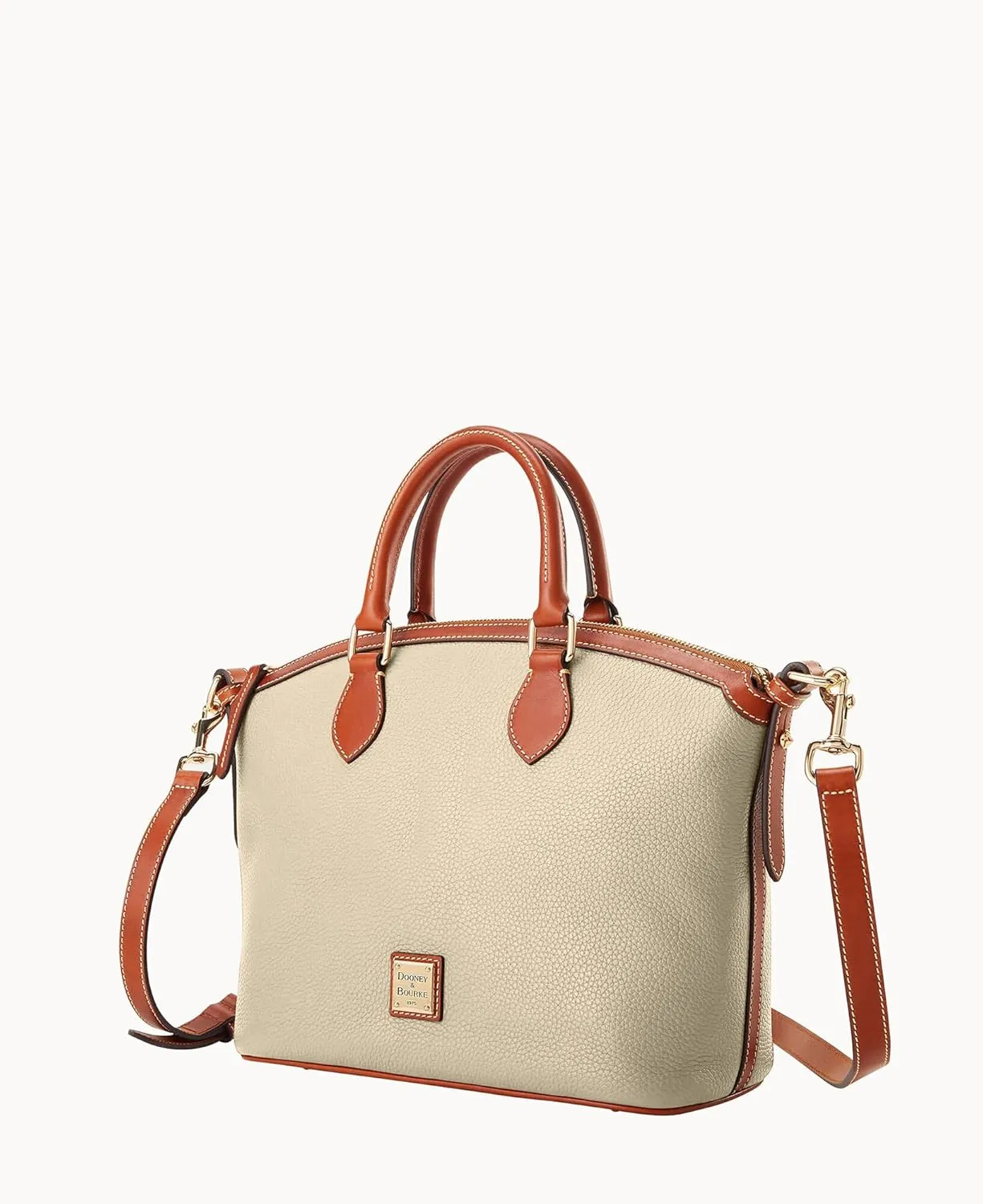 Dooney & Bourke Satchel Handbags for Women, Domed Leather Satchel Bag with Top Handles and Removable Crossbody Strap