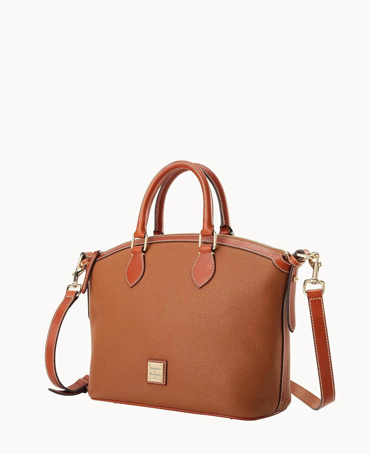Dooney & Bourke Satchel Handbags for Women, Domed Leather Satchel Bag with Top Handles and Removable Crossbody Strap