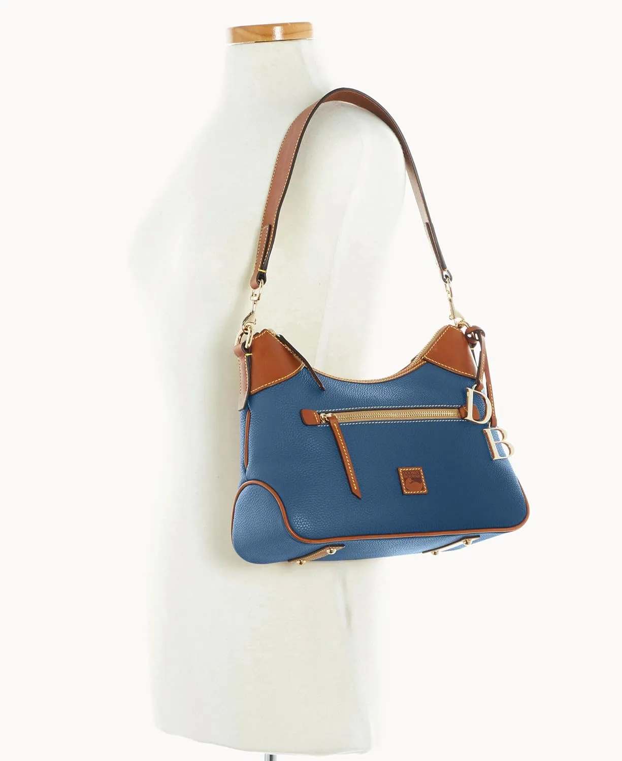 Dooney & Bourke Shoulder Bags for Women, Pebble Grain Leather Hobo Bag with Charms