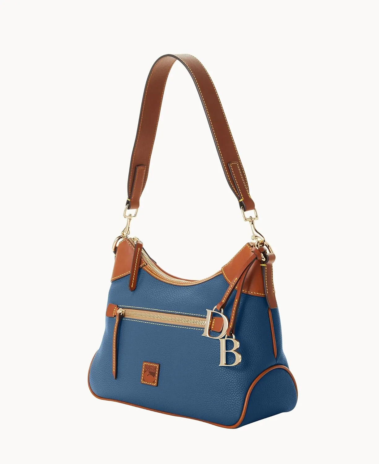 Dooney & Bourke Shoulder Bags for Women, Pebble Grain Leather Hobo Bag with Charms