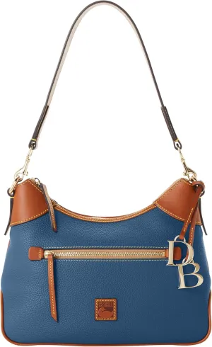 Dooney & Bourke Shoulder Bags for Women, Pebble Grain Leather Hobo Bag with Charms