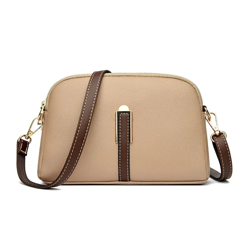 Exquisite Genuine Leather Square Shoulder Handbag Purse for Women Luxury Cowhide Women's Messenger Crossbody Flap Bag