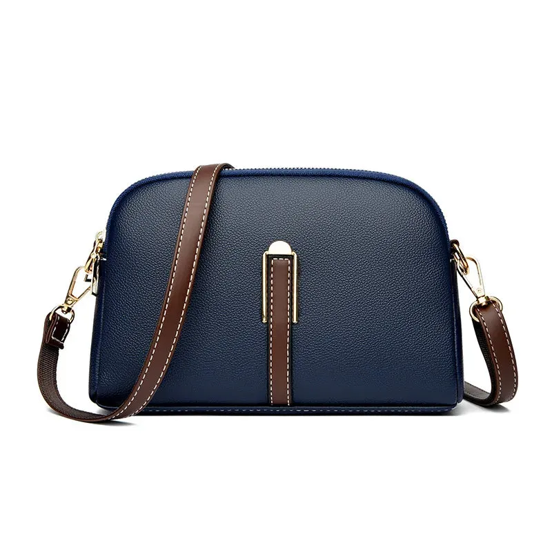 Exquisite Genuine Leather Square Shoulder Handbag Purse for Women Luxury Cowhide Women's Messenger Crossbody Flap Bag