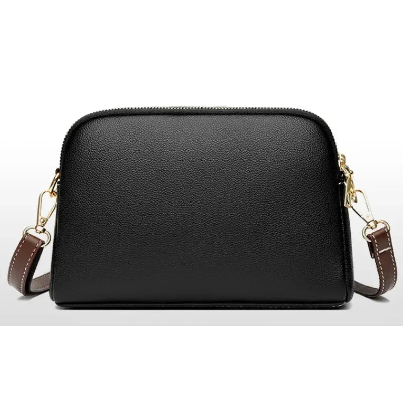 Exquisite Genuine Leather Square Shoulder Handbag Purse for Women Luxury Cowhide Women's Messenger Crossbody Flap Bag