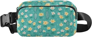 Fashion Fanny Waist Pack Small Flowers and Small Foliage Men Women Mini Sling Chest Bag with Adjustable Strap Crossbody Sport Bags for Travel Shopping Running