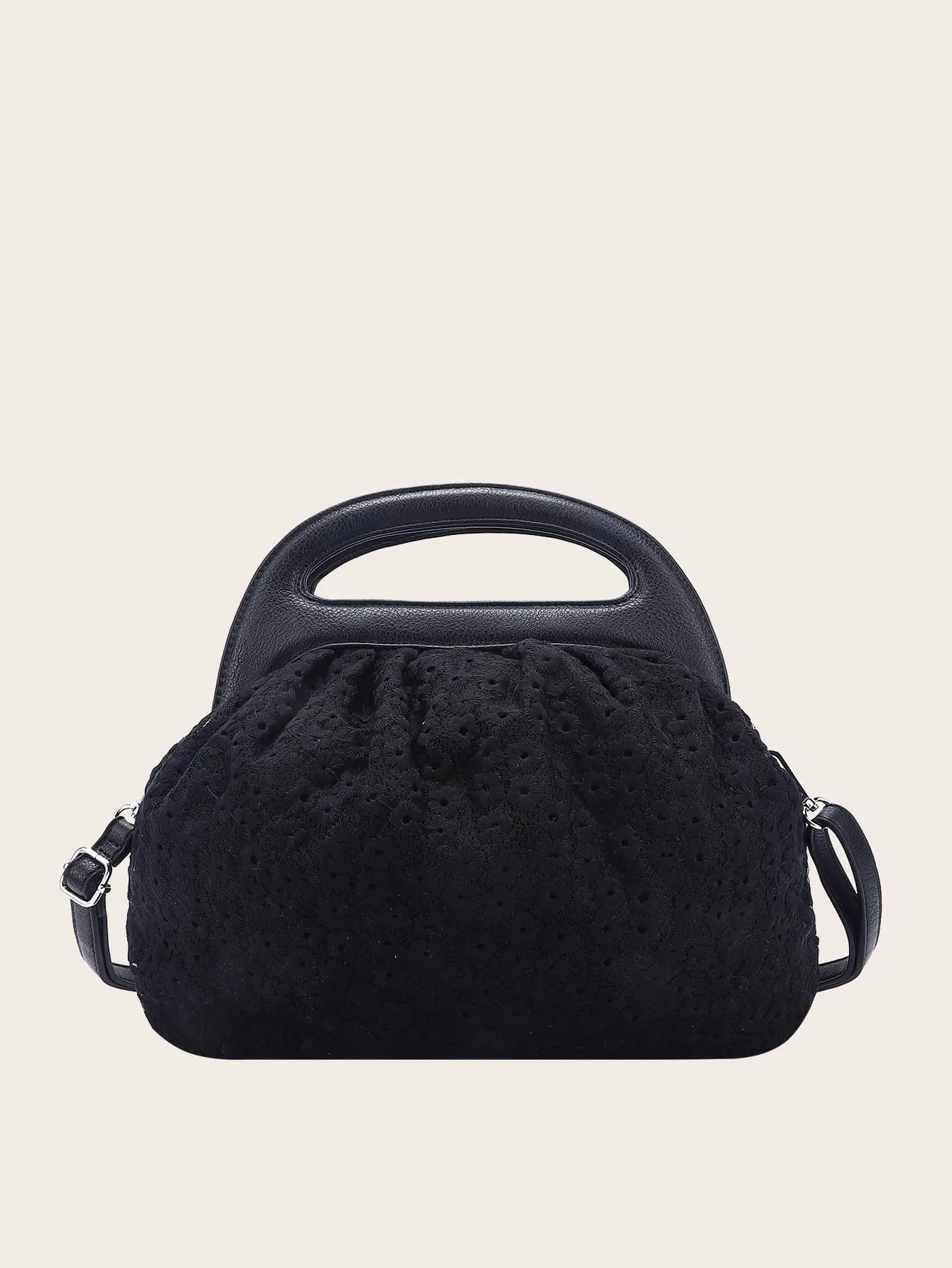 Floral Embroidery Satchel Bag