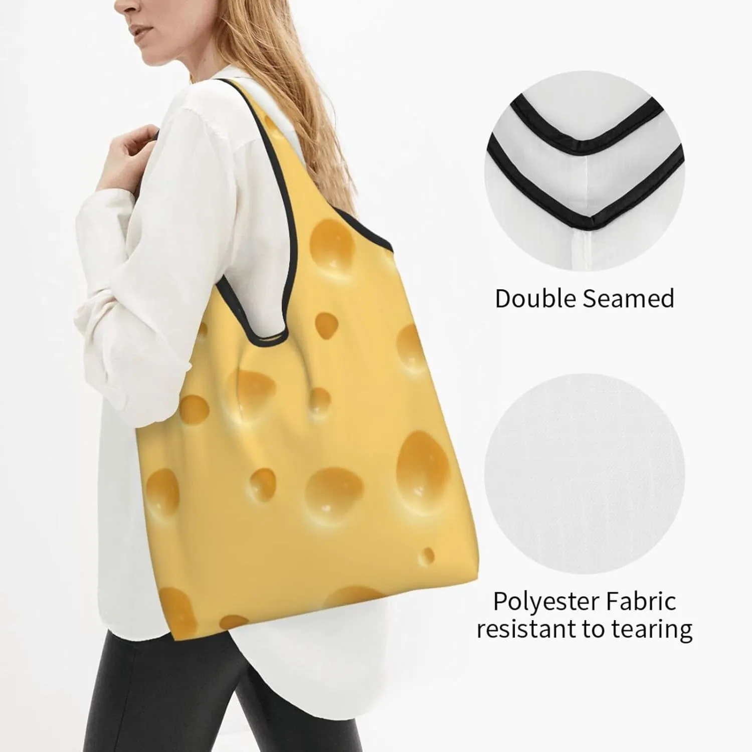 Foldable Reusable Shopping Tote  Waterproof, Lightweight & Durable for Groceries, Travel & Daily Use