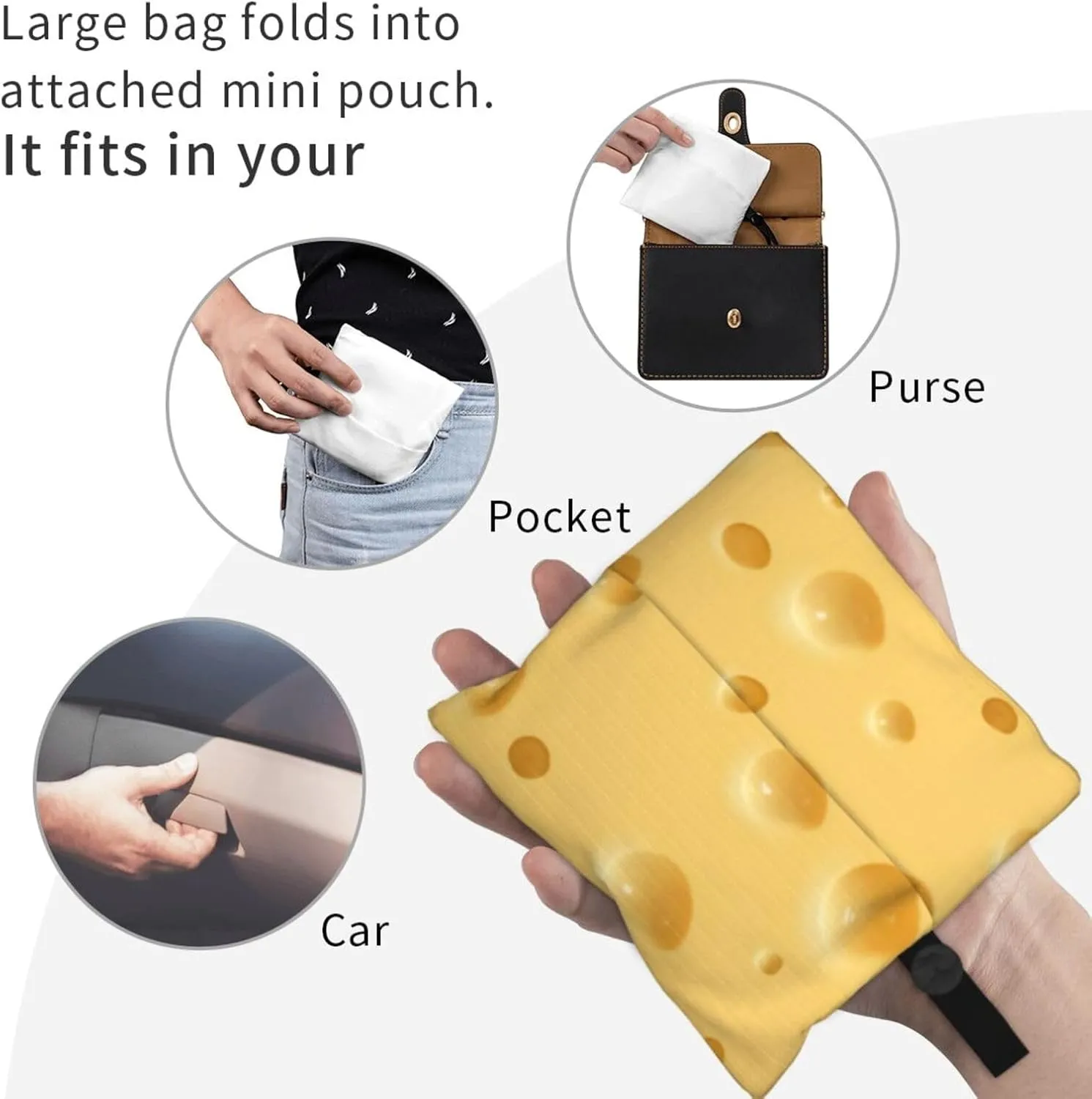 Foldable Reusable Shopping Tote  Waterproof, Lightweight & Durable for Groceries, Travel & Daily Use