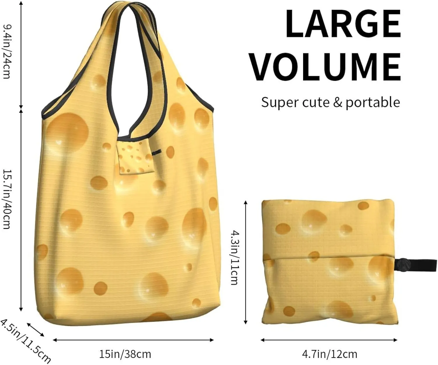 Foldable Reusable Shopping Tote  Waterproof, Lightweight & Durable for Groceries, Travel & Daily Use