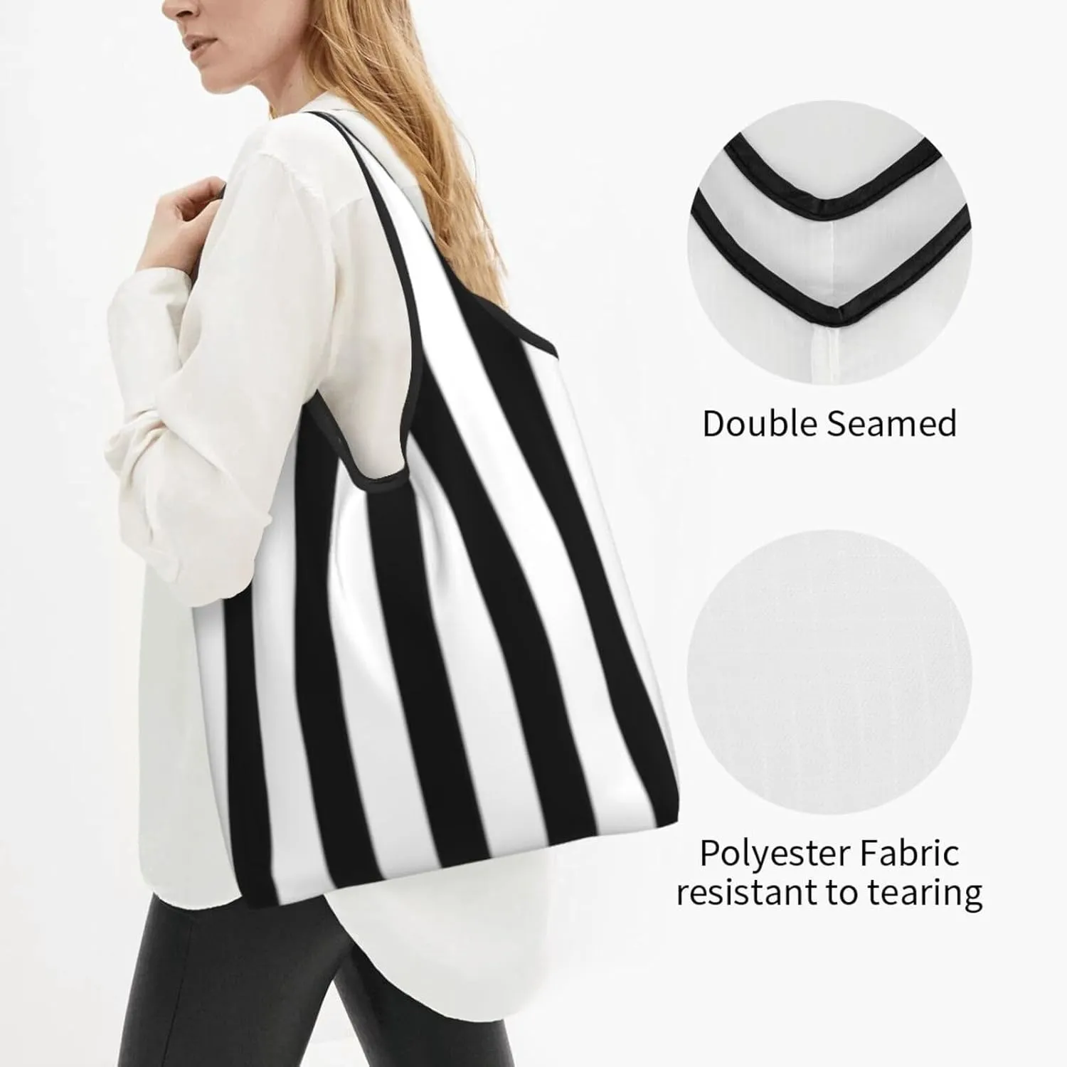 Foldable Reusable Shopping Tote  Waterproof, Lightweight & Durable for Groceries, Travel & Daily Use