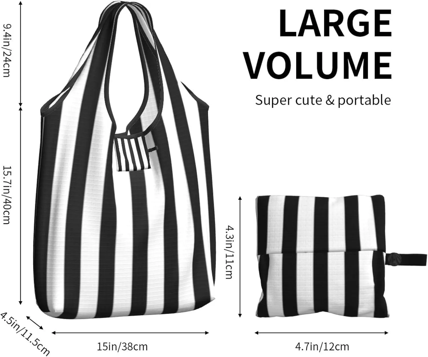 Foldable Reusable Shopping Tote  Waterproof, Lightweight & Durable for Groceries, Travel & Daily Use