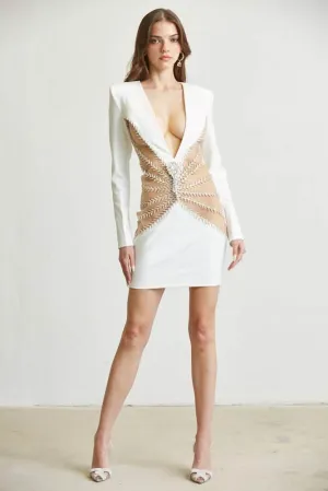 Glamorous Sheer Panel Evening Gown
