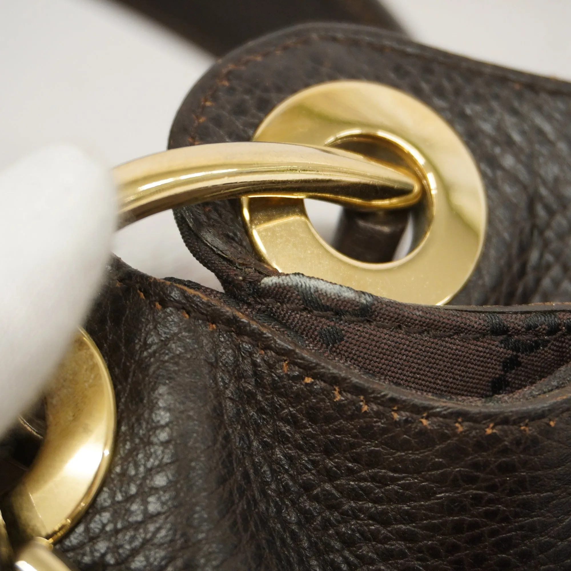 GUCCI  257265 Women's Nylon Shoulder Bag Brown