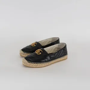 Gucci Black Leather Espadrilles