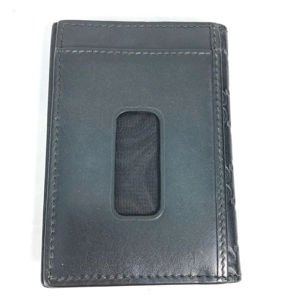 GUCCI Card Case 451192 Sima leather black Guccisima GG Ribbon Ribon Women Used