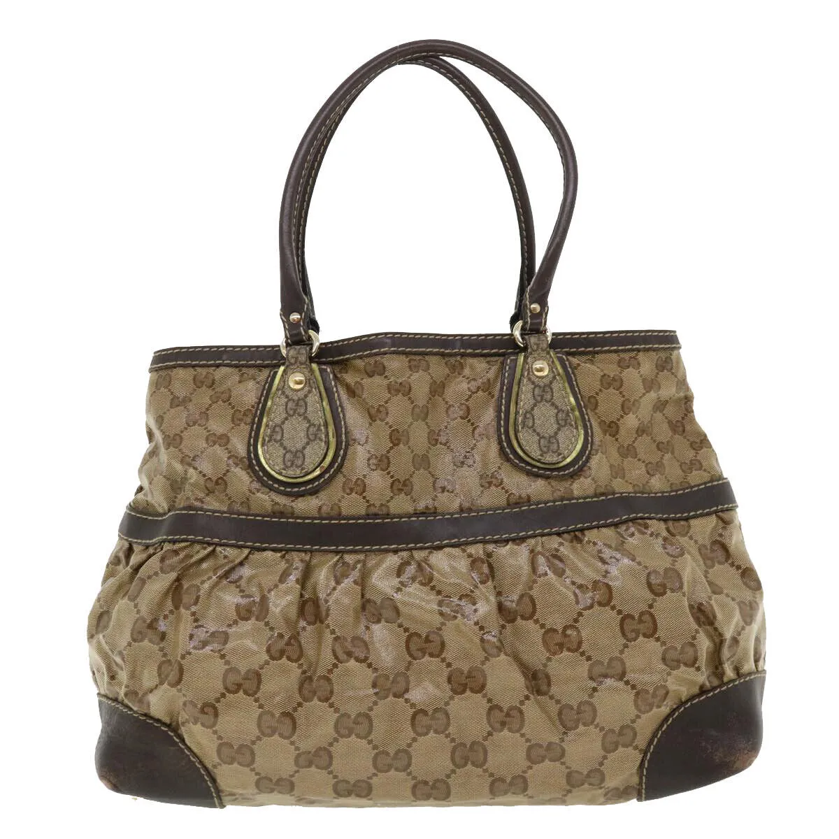 Gucci Gg Canvas Tote Bag Coated Beige