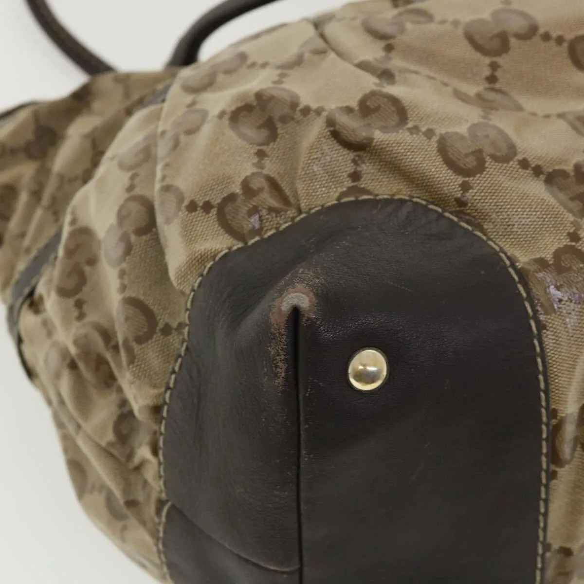 Gucci Gg Canvas Tote Bag Coated Beige