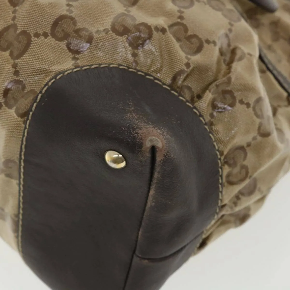 Gucci Gg Canvas Tote Bag Coated Beige