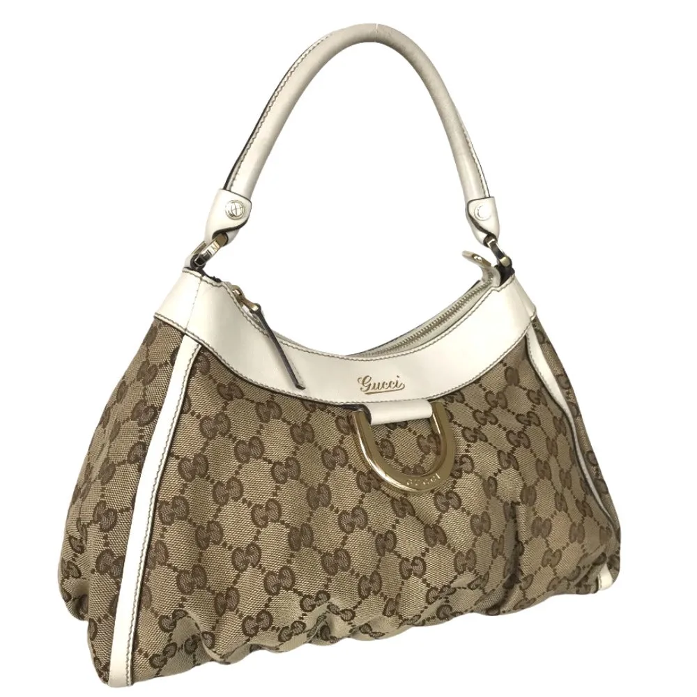 GUCCI Handbag 190525 0010 13 GG canvas Beige white Sling bag Abbey Women Used
